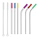 Amazer Stainless Steel Straws, 10.5 inches Reusable Drinking Straws for 20 or 30 oz Tumblers, Variety of Widths 3 Straight + 3 Bent + 6 Free Silicone Covers + 2 Free Brushes
