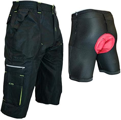 Urban Cycling Apparel DK Gravel Shorts I 1/2 Pants Long MTB Baggy Shorts with 7 Pockets, Side Vents