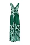 G2 Chic Women's Paradise Printed Patterned Holiday Casual Floral Dress(DRS-Max,GRNA7-L)