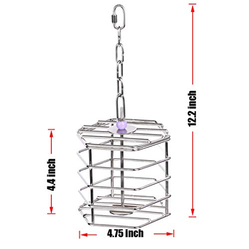 KINTOR Baffle Cage,Parrot Stainless Steel Foraging Toy for African Grey