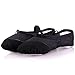 LONSOEN Ballet Slipper Shoes Split-Sole Dance Flat for Girls (Toddler/Little Kid/Big Kid), SHC551 Black, CN27