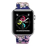Floraler Sport Band for Apple Watch,Choose Proper Color & Size-38MM S/M,38MM M/L,42MM S/M or 42MM M/L, Soft Silicone Strap Replacement Wristbands for Apple Watch Sport Series 3/2/1