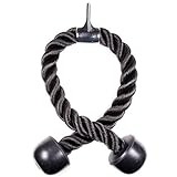 Dual Grip Tricep Rope with Universal Cable Machine Attachment by Crown Sporting Goods