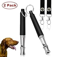 PetUlove Ultrasonic Dog Training Whistle,Dog Whistle to Stop Barking,Adjustable Pitch Ultrasonic Training Tool Silent Bark Control for Dogs with Free Lanyard Strap(2 Pcs)