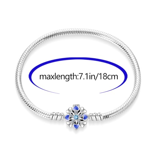 Pandach Pulsera de Mujer plata 925 Compatible con Abalorios, Serpiente Pulsera Compatible con Pandora Abalorios