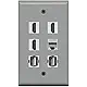 RiteAV - 3 HDMI 2 Port USB A-A 1 Port Cat5e Ethernet White Wall Plate