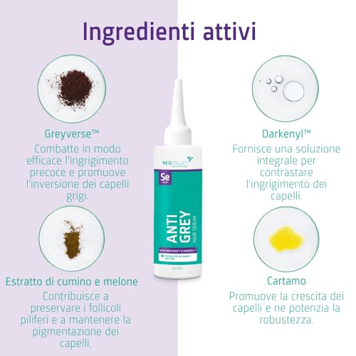 Neofollics Anti Grey Hair Serum - 90ml - Decreases the appearance of grey hair in 90 days - Restores natural hair colour - Nourishes the scalp