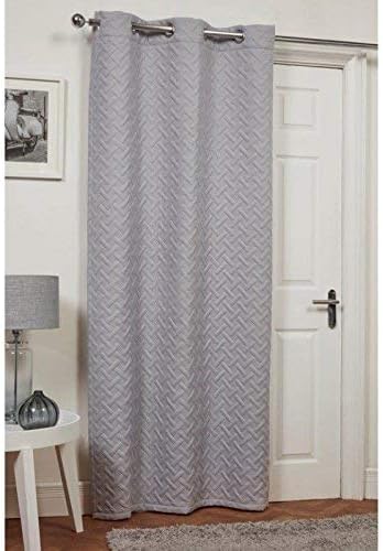 Embossed Thermal Door Eyelet Curtain Panel Energy Saving Draught