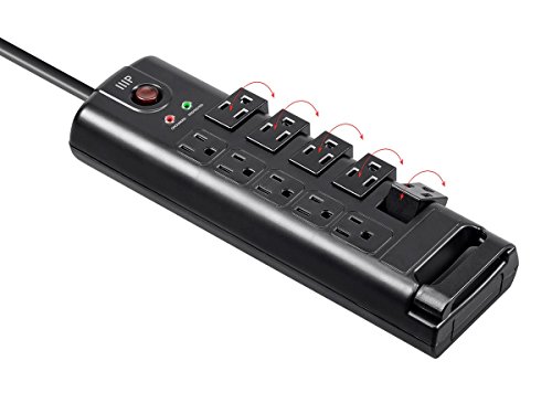 Monoprice Rotating Surge Computer Surge Protector, Black (115875)
