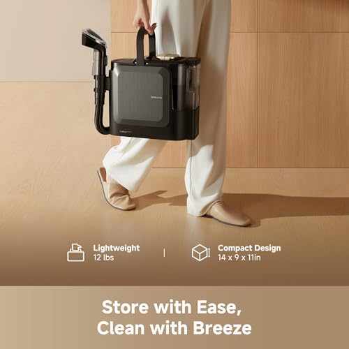 DREAME N20 Steam Portable Carpet Cleaner with Steam & Hot Water Wash, Upholstery Cleaner Machine with Auto-Mix Solution, 17Kpa Powerful Suction, Spot Cleaner for Carpet, Couch, Furniture, Pets, Cars