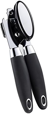 MYNER Manual Can Opener with Magnet Lid Lifter, Tin Jar Opener with Protective Cap, Frosted Anti-Slip Handle