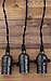 fantado Triple Black Pearl Socket Vintage-Style Pendant Light Cord w/Dimmer, 17 FT Twisted Black Cloth Cord by PaperLanternStore