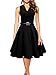 iLover Women 1950s V-Neck Vintage Rockabilly Swing Evening Party Dress