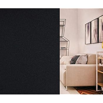 WochiTV Blackout Window Film Privacy Removable Window Film Black Film for Home Anti UV Darkest Window Tint (23.6 x 78.7 inches) Black Static Cling Non Adhesive