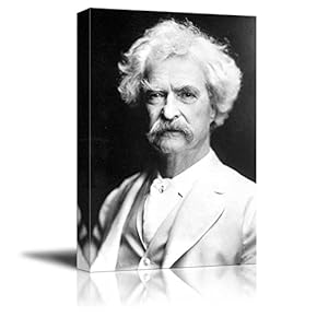 Portrait of Mark Twain - Inspirational Famous People Series | Giclee Print Canvas Wall Art. Ready to Hang - 12"x18"