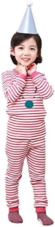 Ppippilong Kids Girl Boy Sister Brother Matching 100% Cotton 2 Piece Pajamas Sleepwear Shirt Pants Set,Red and White,3(100)