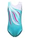 BAOHULU Leotards Girls Gymnastics Embroidery Shiny Aqua Rose Diamond Dance Clothes