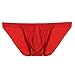 Avidlove Men Brief Breathable Ice Silk Triangle Underpants Solid Boxers Bikinis Red, XL
