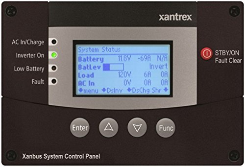 Xantrex 809-0921 Freedom SW Xanbus System Control Panel (SCP) For use with Freedom SW 2012 (815-2012) & Freedom SW 3012 (815-3012) Inverter/Chargers, Graphical 128x64 pixel LCD display