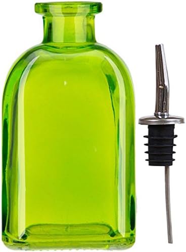 Olive Oil Outpost EVOO and Vinegar Dispensing 250ml Glass Bottle Stainless Pourer (Fresh Green)