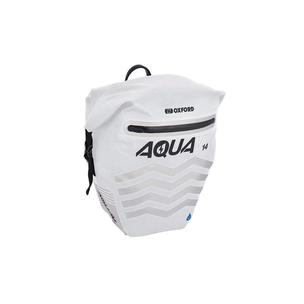 Oxford Aqua V 14 Waterproof Pannier Bag, White, Litre