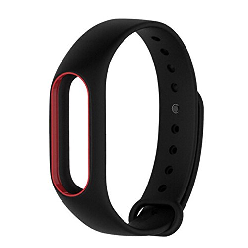 Silicone Replacement Strap for Xiaomi Mi band 2 New Fashion Original Smart Sport Bracelet Wristbands Wrist Strap Xiaomi Mi Fitness Tracker Bracelet Accessories (black)