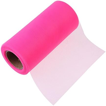 Wasper(TM) New Fashion Silk Fabric Patchwork Tissue Tulle Paper Roll Spool Craft for Holiday Wedding Birthday Party Decor Dark Pink