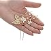 SWEETV Gold Handmade Women's Hairpins Rhinestone Pearl Hair Pin Clip Accessories for Wedding Party