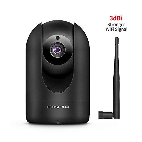Foscam Full HD 1080P WiFi IP Camera, 2MP Indoor Pan/Tilt Home Security Surveillance Camera with Night Vision, Motion/Sound Detection, Free Image/Video Storage Cloud Service Available, R2E Matte Black