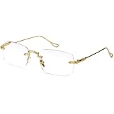TERAISE Frameless Metal Reading Glasses for Men/Women Blue Light Blocking -Rimless Fashion Comfortable Computer Eyeglasses