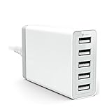 5 Port Charging Station for Multiple Devices, USB Wall Charger for Phone X/8/7/6s/Plus, iPad Pro/Air 2/Mini/iPod, Galaxy S7/S6/Edge/Plus, Note 5/4, LG, Nexus, HTC and More …