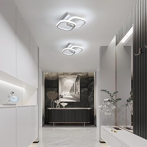 Comely 2 Pacchi Plafoniere a LED Moderne, 24W 2700LM Lampada da Soffitto a LED Quadrata Piccola Bianco Freddo 6500K Apparecchi di Illuminazione per Interni per Camera da Letto Corridoio