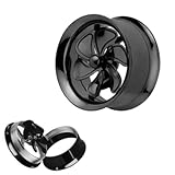 bOdfx 00G Pair of Spinner Tunnels. Black Titanium Anodized Tunnels. Double flare with Screw Fit Back.
