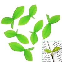 Vi.yo 6 Pieces Creative Little Bookmarks Silicone Buds Small Grass Cute Book Mark Decoration（Green）