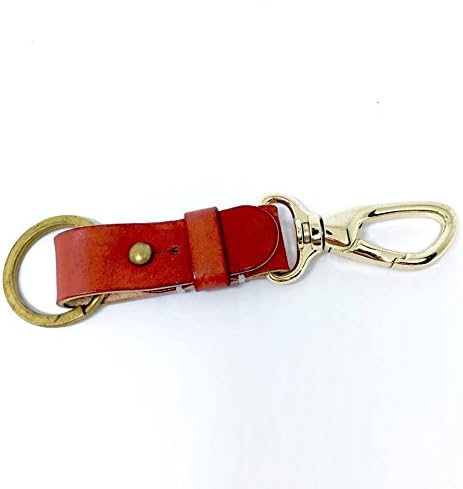 Prikthai Handmade Key Chain &amp; Leather Red Key ring with Hanging Buckle for Car Home Keys