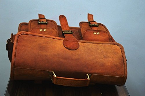 Leather Native 2 Side Pouch Brown Leather Motorcycle Side Pouch Saddlebags Saddle Bag Panniers ( 2 BAGS ) - Thumbnail 2