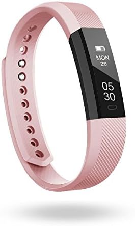 Fitness Tracker, Janve Smart Bracelet Activity Health Tracker Wearable Wristband Bluetooth Sports Pedometer with Sleep Monitor Step Calorie Counter for Android and iOS Smartphones (Pink)