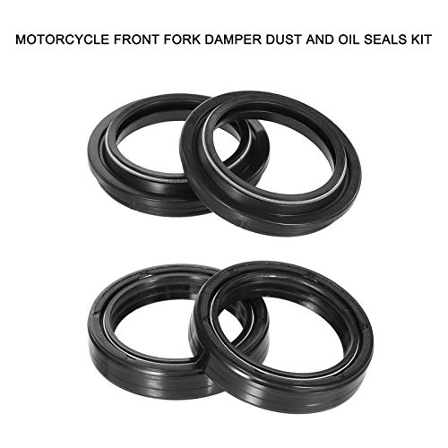 Honelife D12 Motorcycle Front Fork Damper Oil Seal and Dust Seal Dust and Oil Seal Cover Oil Dust Seal Front Fork Seals Kit Compatible with Honda Hornet CB600 F/S F2 Suzuki Ducati