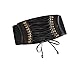 Women Leather Waist Band Elastic Cinch Belt Corset Lace up Band