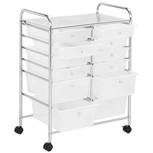 TUFFIOM 12Drawer Rolling Cart with Drawers, Organizer Cart Tool Cart