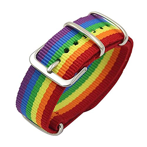 Maxter LGBT Gay Pride Bracelet and Adjustable Watch Strap with Multicolored Rainbow