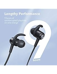 TaoTronics   Audífonos inalámbricos con Bluetooth, 9 horas de duración, 4.2 horas, magnéticos, ligeros y rápidos de emparejar (cVc 6.0 micrófono de cancelación de ruido, puntas de silicona ajustables, diseño magnético), color rojo