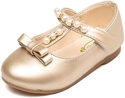 ZJENE Toddler Kids Girls Baby Beading Fashion Princess Bowknot Sandals Single Shoes First Walker Sneakers