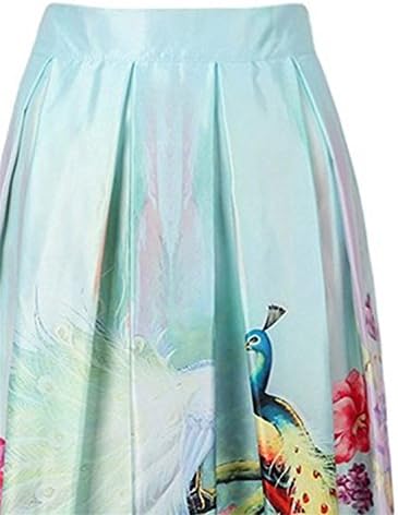 ompson Womens 3D Purple Cloud Printed High Waist Knee High Pleated Princess Skirt Sky Blue M Sky blue 1Medium