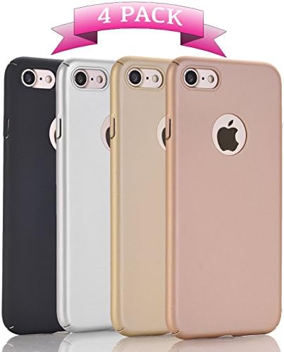 iPhone 7 Case 4 Pack, Iophi Multi Color Ultra Thin Shock Resistant Protective Case Cover with Premium Plated PC Finish Hard Case for Apple iPhone 7