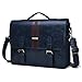 ECOSUSI Men's Briefcase PU Leather Shoulder Satchel Computer Bag with Back Pocket fits 15.6 inch Laptop, Blue