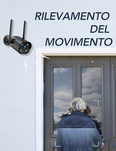 GNCC GT1Pro Kit 2 Outdoor WiFi Camera 2K, Fixed, IP65, Plug-in, Black | 2.4 GHz, IP65, 24/7, Motion Detection, Alexa Compatible, 110° Wide Angle, Two-Way Audio, SD/Cloud, Cable 3 m