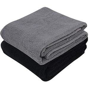 NIcool Cycling Towels, Sports Yoga Towel, 43″x13.75″ 100% Cotton Absorbent Towels for Workout, Fitness, Yoga, Pilates, Travel, Camping, Beach, Black and Gray