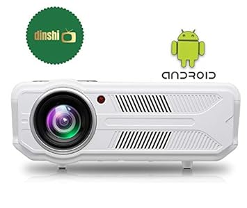 Dinshi Fusion+ Android Version WiFi Full HD Projector 3500 Lumen LCD Home Theater 1080p 3D Play