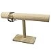 Ikee Design Wooden Linen Covered T-bar Jewelry Display Stand, Bracelet Bangle Watch Display Holder Stand, 12